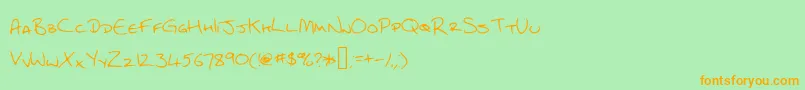 Cef Font – Orange Fonts on Green Background
