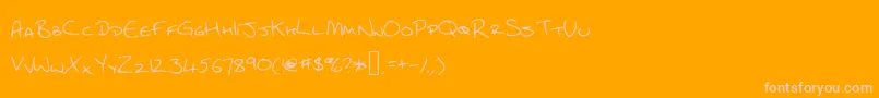 Cef-Schriftart – Rosa Schriften auf orangefarbenem Hintergrund