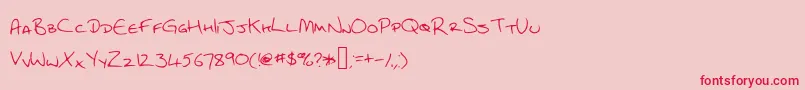 フォントCef – ピンクの背景に赤い文字