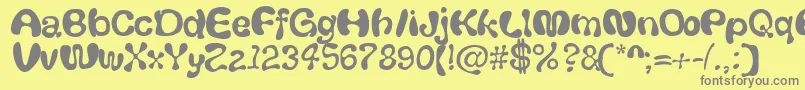 Thickhea Font – Gray Fonts on Yellow Background