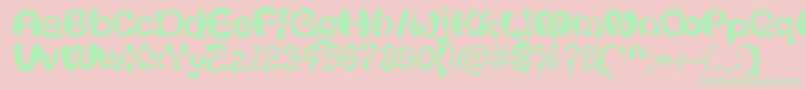 fuente Thickhea – Fuentes Verdes Sobre Fondo Rosa