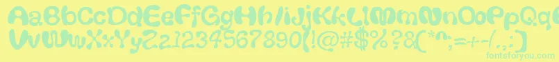 Thickhea Font – Green Fonts on Yellow Background