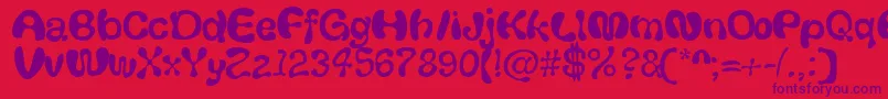 Thickhea-Schriftart – Violette Schriften auf rotem Hintergrund