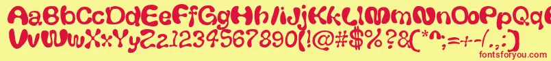 Thickhea Font – Red Fonts on Yellow Background