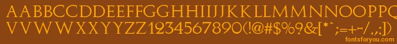 Augustus Font – Orange Fonts on Brown Background