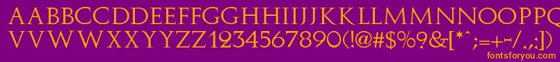 Augustus Font – Orange Fonts on Purple Background