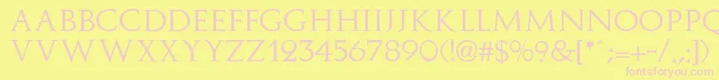 Augustus Font – Pink Fonts on Yellow Background