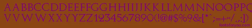 Augustus Font – Purple Fonts on Brown Background