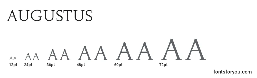 Размеры шрифта Augustus