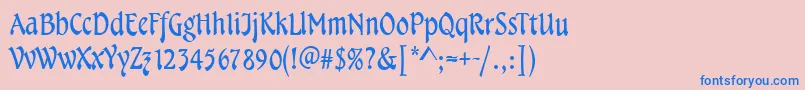 フォントTampicoRegular – ピンクの背景に青い文字