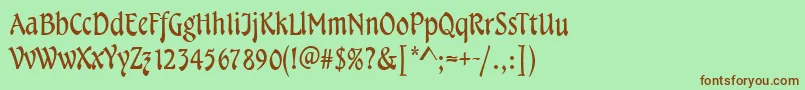 Шрифт TampicoRegular – коричневые шрифты на зелёном фоне