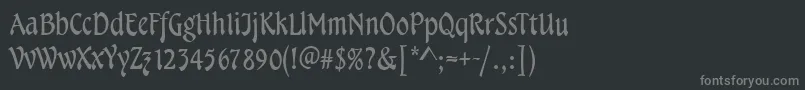 TampicoRegular-fontti – harmaat kirjasimet mustalla taustalla