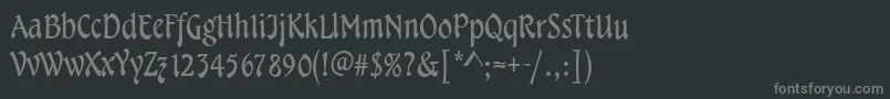 フォントTampicoRegular – 黒い背景に灰色の文字