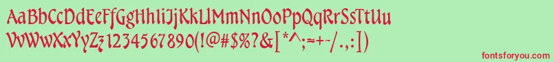 TampicoRegular Font – Red Fonts on Green Background