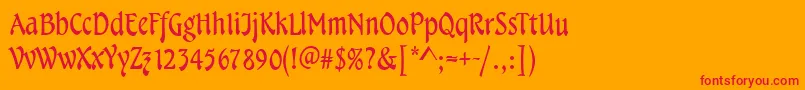 TampicoRegular-Schriftart – Rote Schriften auf orangefarbenem Hintergrund