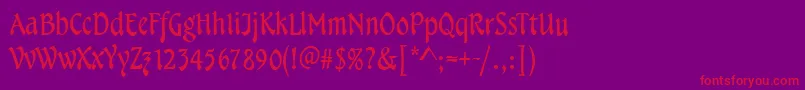 フォントTampicoRegular – 紫の背景に赤い文字