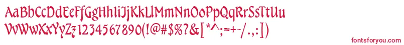 フォントTampicoRegular – 白い背景に赤い文字