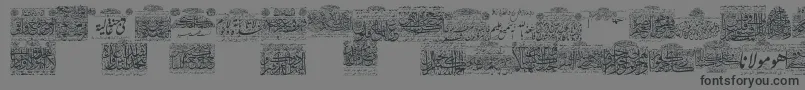 Fonte MyFontQuraan1 – fontes pretas em um fundo cinza