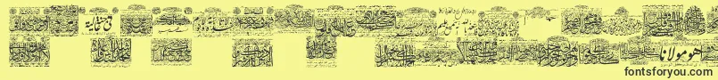MyFontQuraan1 Font – Black Fonts on Yellow Background