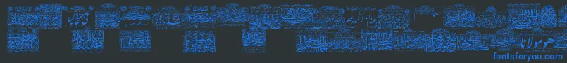 MyFontQuraan1 Font – Blue Fonts on Black Background