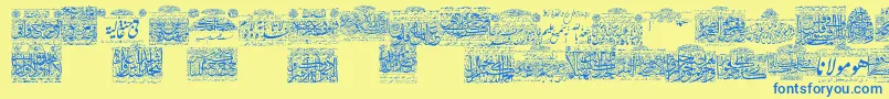 MyFontQuraan1-fontti – siniset fontit keltaisella taustalla