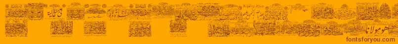 MyFontQuraan1 Font – Brown Fonts on Orange Background