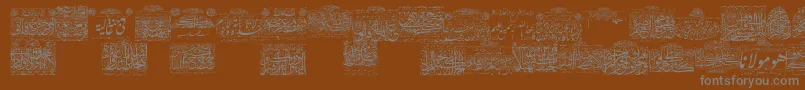 MyFontQuraan1 Font – Gray Fonts on Brown Background