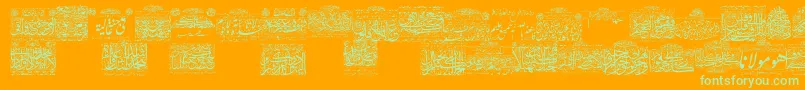 MyFontQuraan1 Font – Green Fonts on Orange Background