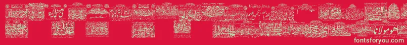 MyFontQuraan1 Font – Green Fonts on Red Background