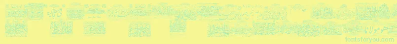 fuente MyFontQuraan1 – Fuentes Verdes Sobre Fondo Amarillo