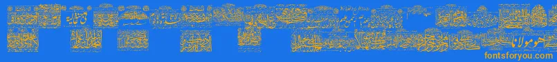 MyFontQuraan1 Font – Orange Fonts on Blue Background