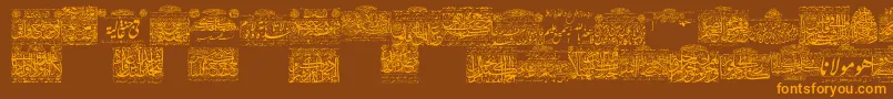 MyFontQuraan1 Font – Orange Fonts on Brown Background