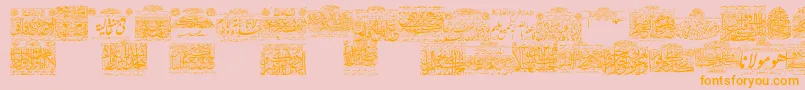 MyFontQuraan1 Font – Orange Fonts on Pink Background