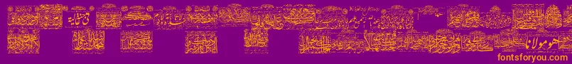 MyFontQuraan1 Font – Orange Fonts on Purple Background