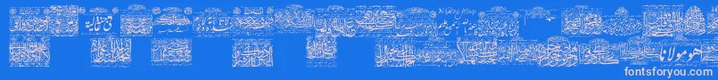 MyFontQuraan1 Font – Pink Fonts on Blue Background