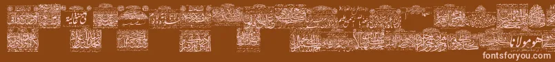 MyFontQuraan1 Font – Pink Fonts on Brown Background