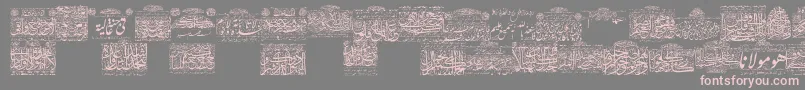 MyFontQuraan1-Schriftart – Rosa Schriften auf grauem Hintergrund