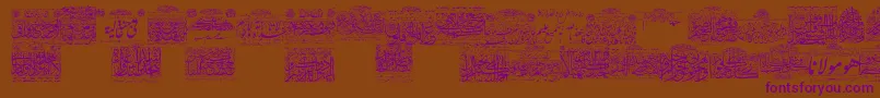 MyFontQuraan1 Font – Purple Fonts on Brown Background