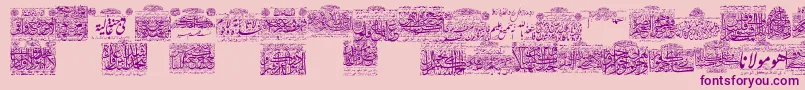 MyFontQuraan1 Font – Purple Fonts on Pink Background