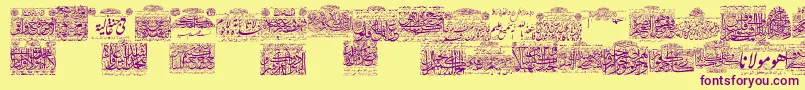 MyFontQuraan1 Font – Purple Fonts on Yellow Background