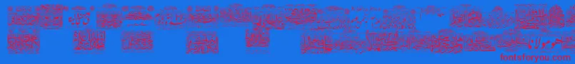 MyFontQuraan1-Schriftart – Rote Schriften auf blauem Hintergrund