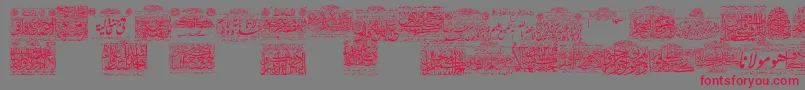Fonte MyFontQuraan1 – fontes vermelhas em um fundo cinza