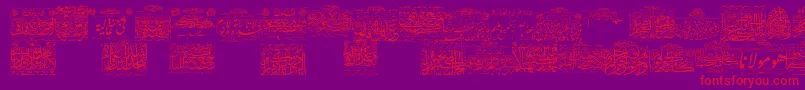 MyFontQuraan1 Font – Red Fonts on Purple Background