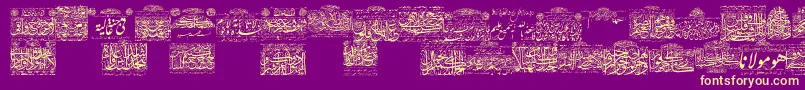 MyFontQuraan1 Font – Yellow Fonts on Purple Background