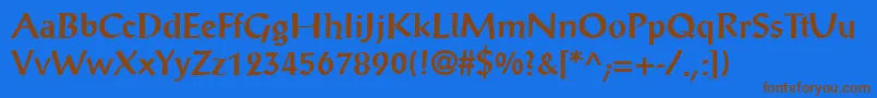 PortalantiquaBold Font – Brown Fonts on Blue Background