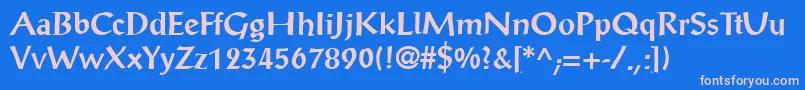 PortalantiquaBold Font – Pink Fonts on Blue Background