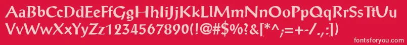 PortalantiquaBold Font – Pink Fonts on Red Background