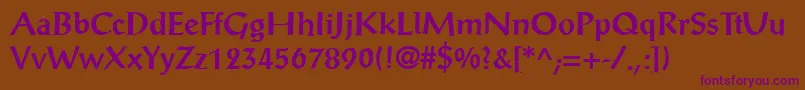 PortalantiquaBold Font – Purple Fonts on Brown Background