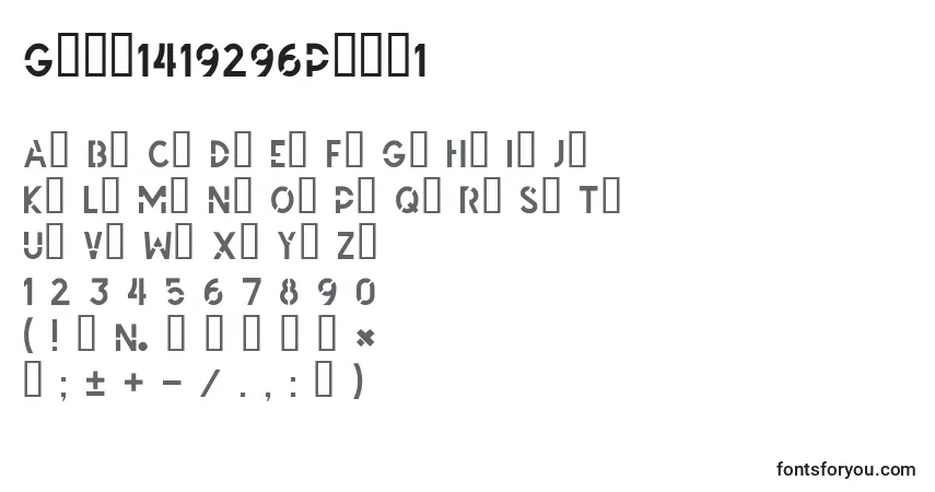 A fonte Gost1419296Part1 – alfabeto, números, caracteres especiais