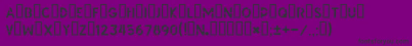 Gost1419296Part1-fontti – mustat fontit violetilla taustalla